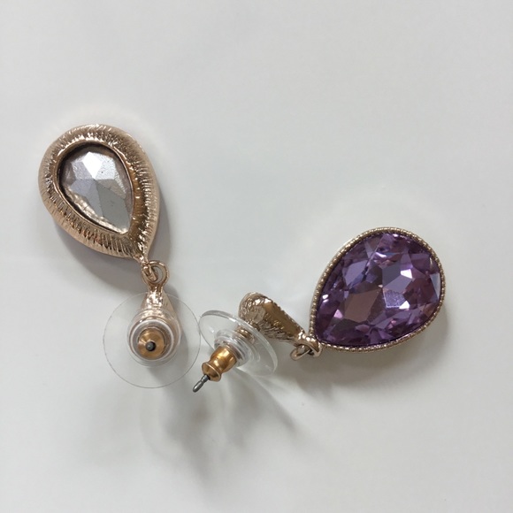 Anne Klein Amethyst & Gold Drop Earrings💖 - Picture 4 of 4